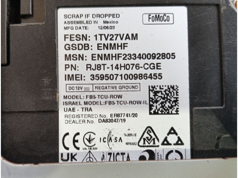 Recambio de modulo electronico para ford mustang mach-e (cgw) ev 4x4 referencia OEM IAM 2812530 RJ8T14H076CGE 