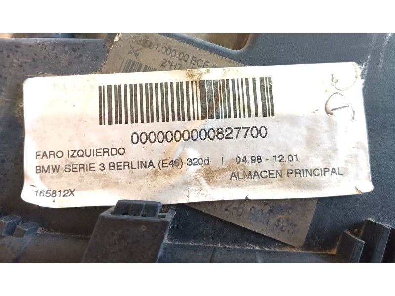 Recambio de faro izquierdo para bmw 3 (e46) 323 i referencia OEM IAM 63127165769 827700 