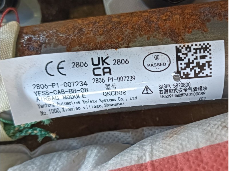 Recambio de airbag cortina delantero derecho para byd seal u referencia OEM IAM  2806P1007234 