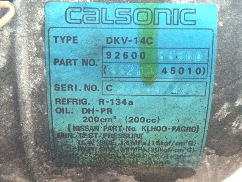 Recambio de compresor aire acondicionado para nissan terrano ii (r20) 2.7 td 4wd referencia OEM IAM   