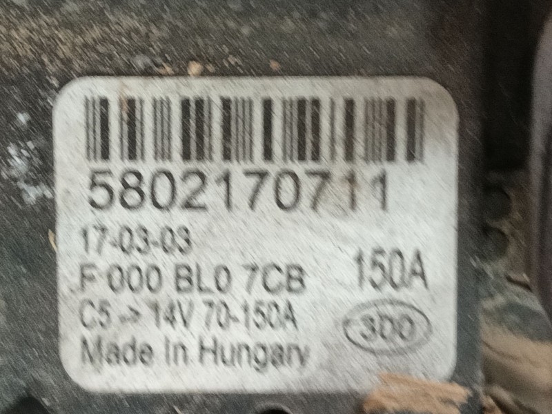 Recambio de alternador para fiat ducato caja/chasis (250_) 150 multijet 2,3 d referencia OEM IAM 5802170711  