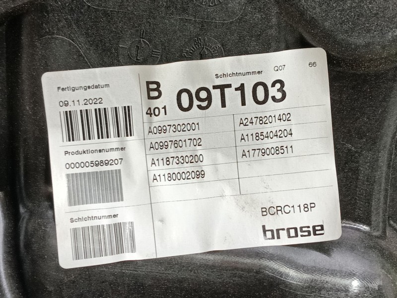 Recambio de elevalunas trasero izquierdo para mercedes-benz cla (c118) cla 180 (118.384) referencia OEM IAM A1187300501  