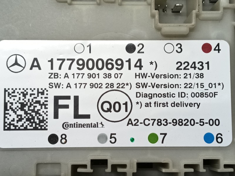 Recambio de modulo electronico para mercedes-benz cla (c118) cla 180 (118.384) referencia OEM IAM A1779008215 A2C7839820500 