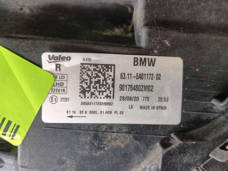 Recambio de faro derecho para bmw x1 (f48) sdrive 18 d referencia OEM IAM 63119477812 99017840ZM02 