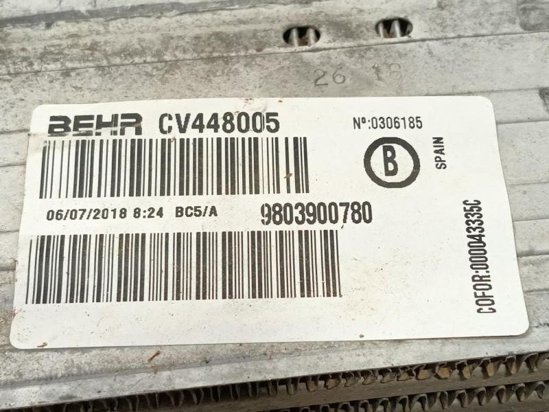 Recambio de intercooler para peugeot 208 i (ca_, cc_) 1.5 bluehdi 100 referencia OEM IAM 9803900780 CV448005 