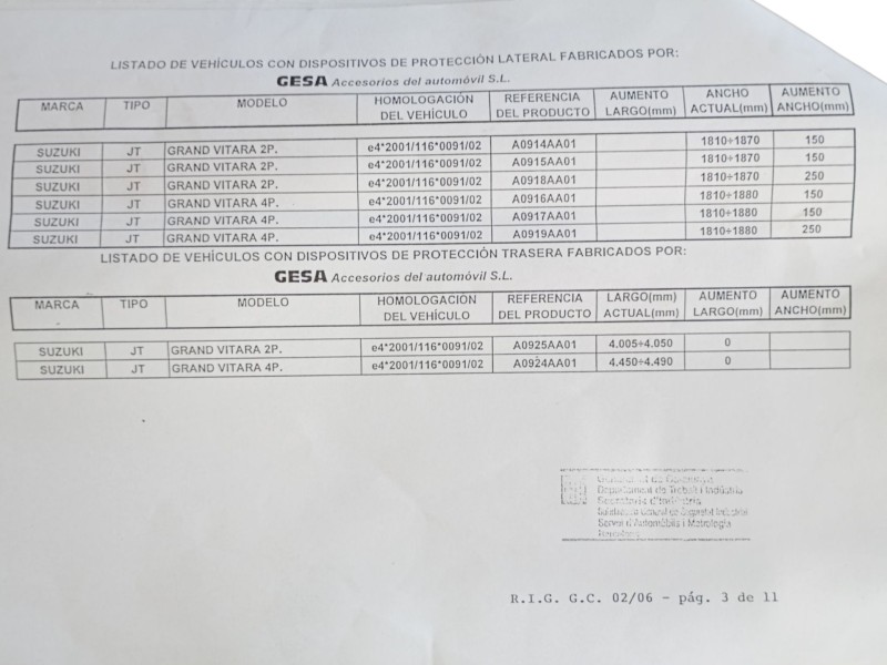 Recambio de estribos laterales para suzuki grand vitara ii (jt, te, td) 2.7 a las 4 ruedas (jb627) referencia OEM IAM   