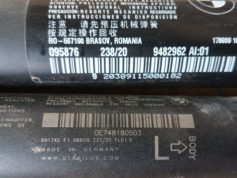 Recambio de amortiguadores maletero / porton para bmw x1 (f48) sdrive 18 d referencia OEM IAM 51249482962 0E74B180503 