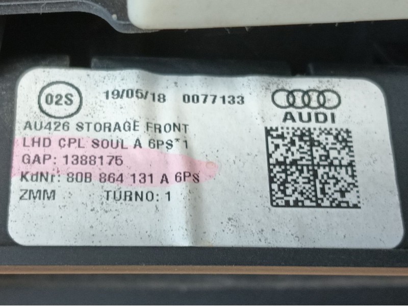 Recambio de apoyabrazos central para audi q5 (fyb, fyg) 35 tdi quattro referencia OEM IAM   