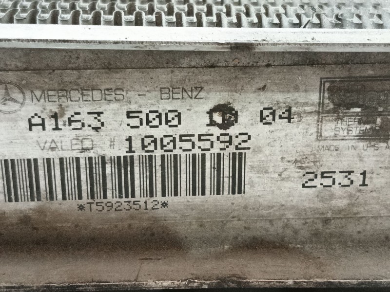 Recambio de radiador agua para mercedes-benz clase m (w163) ml 270 cdi (163.113) referencia OEM IAM A1635000103 1005592 