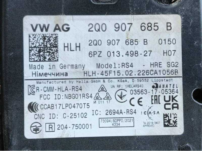 Recambio de modulo electronico para volkswagen tiguan (ad1, ax1) 2.0 tdi referencia OEM IAM  2Q0907685B 