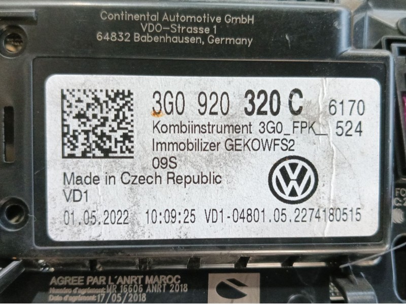 Recambio de cuadro instrumentos para volkswagen tiguan (ad1, ax1) 2.0 tdi referencia OEM IAM 3G0920320C  