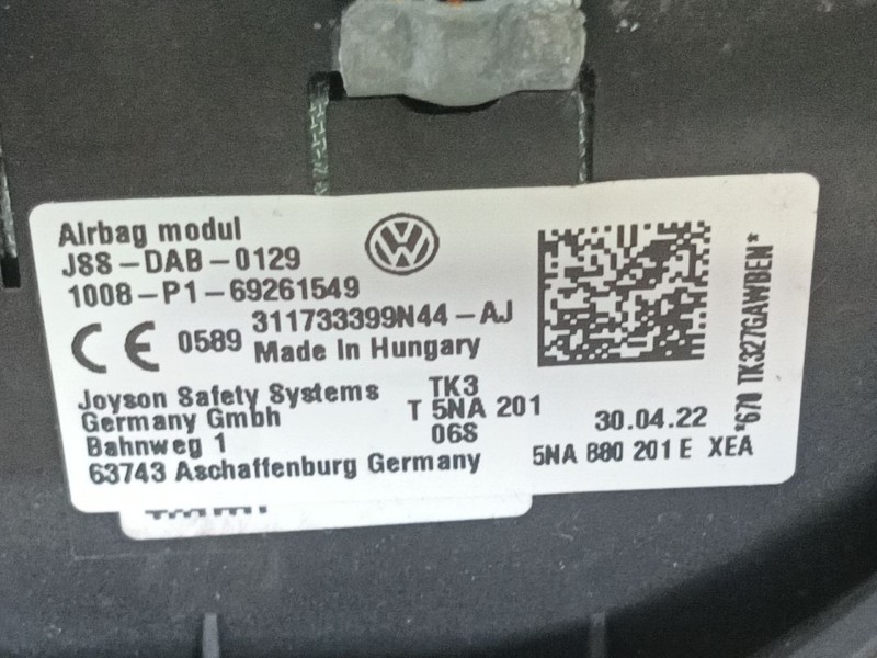 Recambio de kit airbag para volkswagen tiguan (ad1, ax1) 2.0 tdi referencia OEM IAM 5NB857003PFLG 5NB857003PFLG 