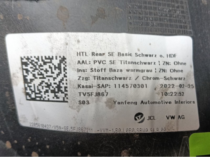 Recambio de guarnecido puerta trasera izquierda para seat tarraco (kn2) 2.0 tdi referencia OEM IAM  5FJ867211 