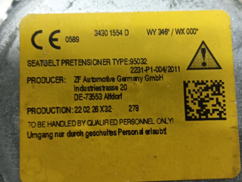 Recambio de cinturon seguridad trasero derecho para seat tarraco (kn2) 2.0 tdi referencia OEM IAM   