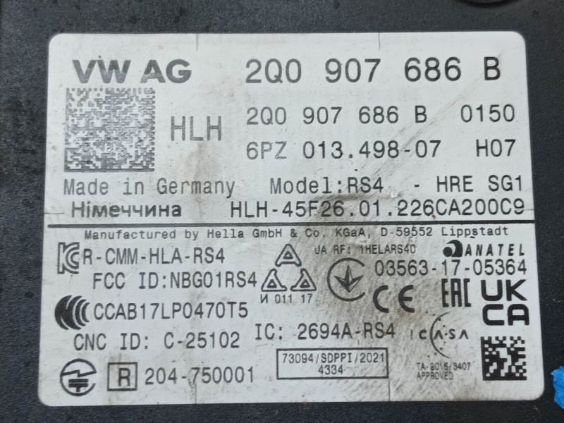 Recambio de modulo electronico para seat tarraco (kn2) 2.0 tdi referencia OEM IAM 2Q0907686B 6PZ01349807 