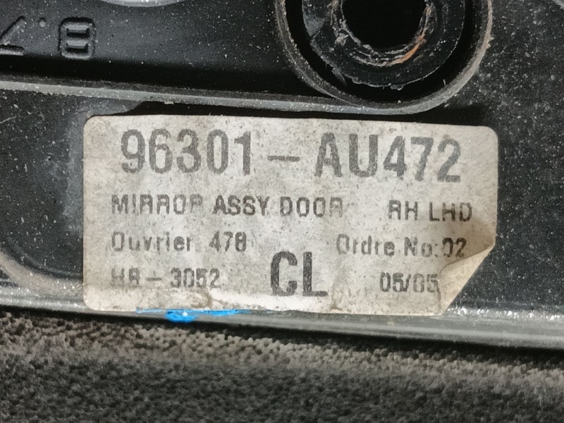 Recambio de retrovisor derecho para nissan primera hatchback (p12) 1.6 referencia OEM IAM   